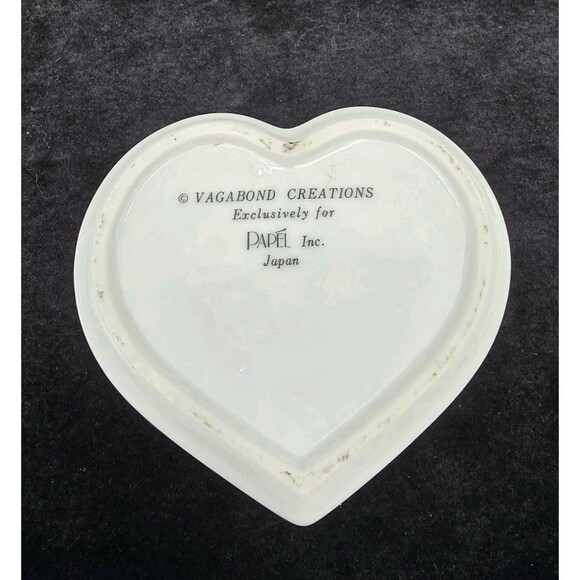 Heart Shaped Lidded Trinket Box Elephant Couple Love Vagabond Creations Papel - Picture 3 of 7